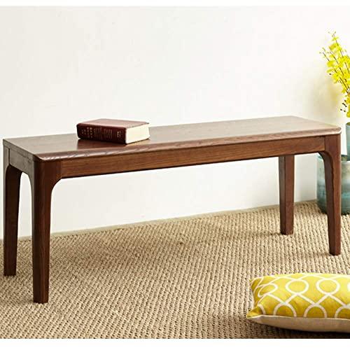 MU RONG木栄 ダイニングベンチ 木製 ベンチ 幅110cm エントランスベンチ 二人かけ 長椅子 玄関 北欧風 天然木材 ナチュラル(110x35x45cm， ウォールナット色) 