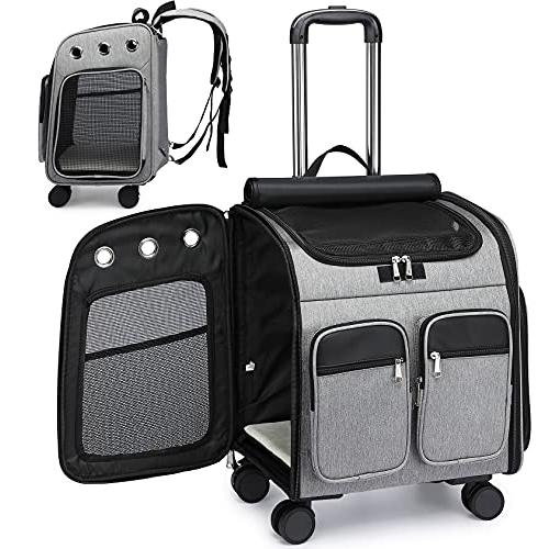 HAOYINEW ペットキャリー キャスター付き 猫 猫用 キャリー カート 犬 小型犬 ペット リュックキャリーバッグ 折? 猫 犬