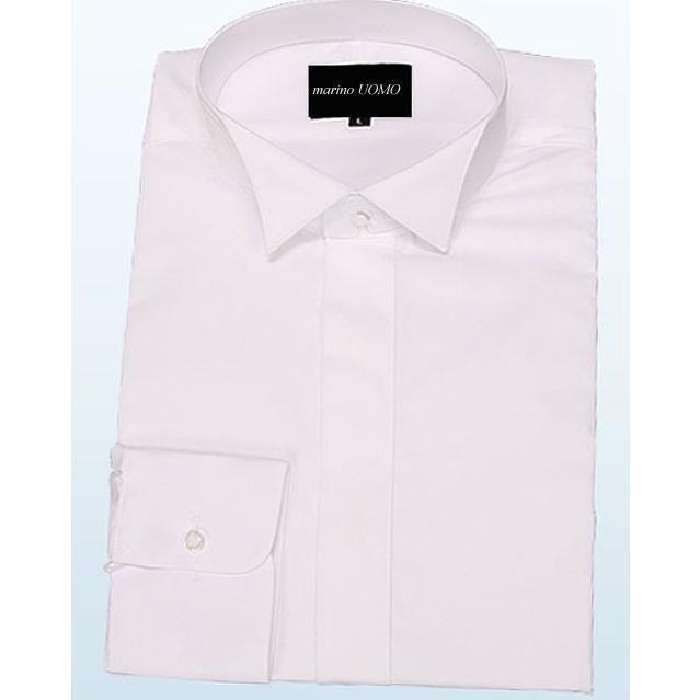 ウイングカラーシャツ、【カフスボタン付】ドレスシャツ白 送料 ウイングカラーシャツ、【カフスボタン付】ドレスシャツ白 送料