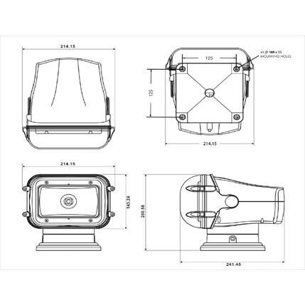 LEDサーチライト M970-1224G 12/24V リモコン式 船 船舶 クルーザー