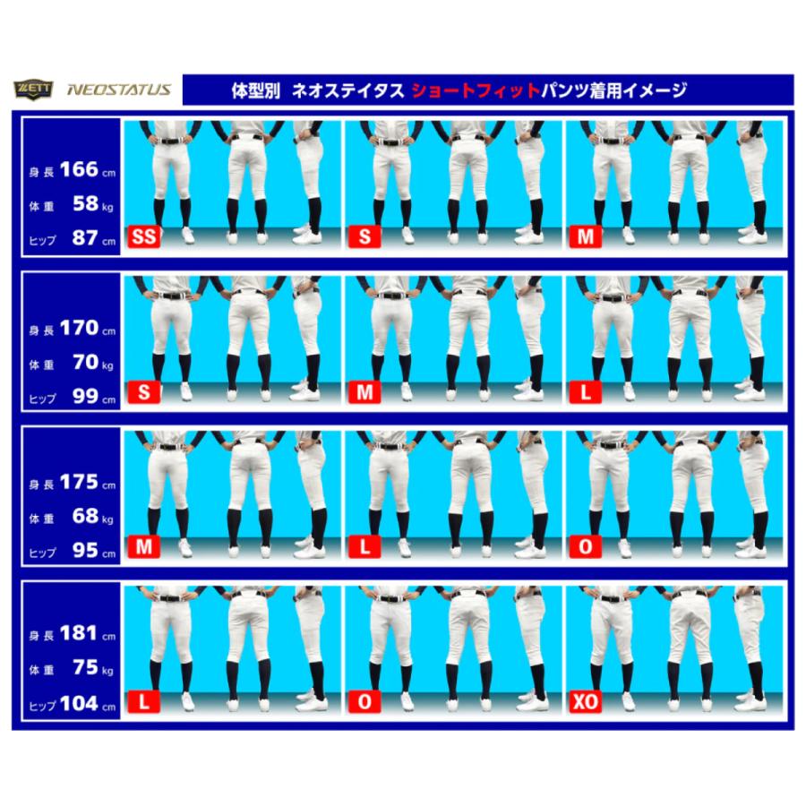 ゼット（ZETT） ネオステイタス ユニフォームパンツ ショートフィット