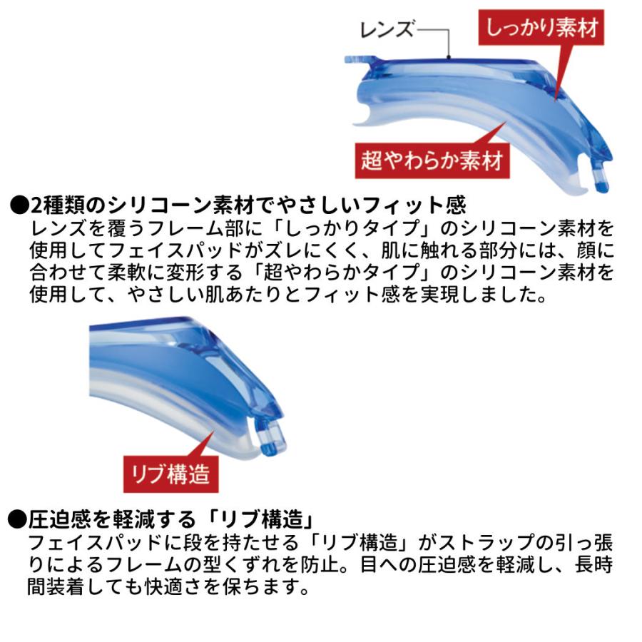 タバタ Tabata DOUBLE FIT ダブルフィット スイミングゴーグル 水泳 スイム 小物 ゴーグル UVカット クッション付き V540SA BK BL BLBK CLB LV｜mario｜08