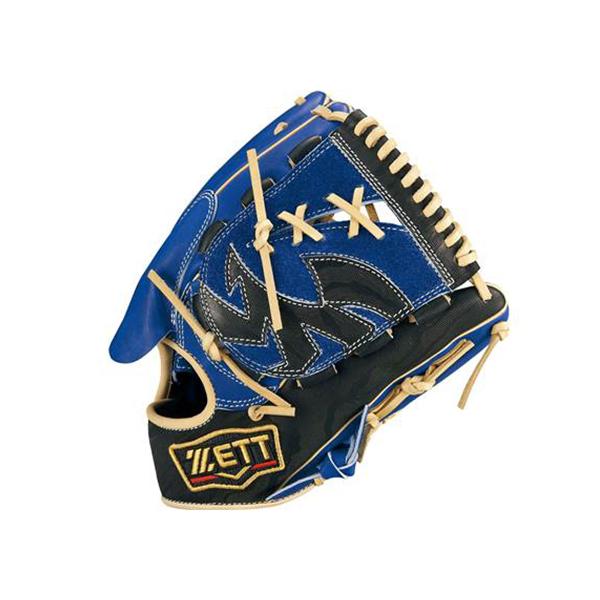 ZETT PROSTAFF 野球グローブ 黒/青 右手用 収納袋付き ZETT PROSTAFF 野球グローブ 黒/青 右手用 収納袋付き - グローブ