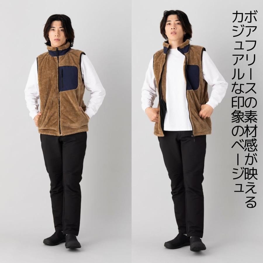 ボアフリース ベスト ブルゾン 防寒 防風 保温 メンズ レディース ユニ 
