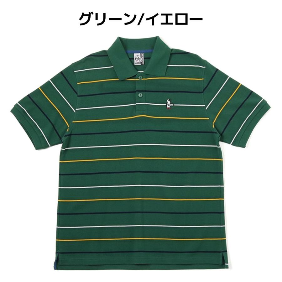 チャムス CHUMS ブービーボーダーポロシャツ Booby Border Polo Shirt メンズ ポロシャツ ボーダー 鹿の子 綿100％ カジュアル 半袖 シャツ CH02-1192｜mario｜04