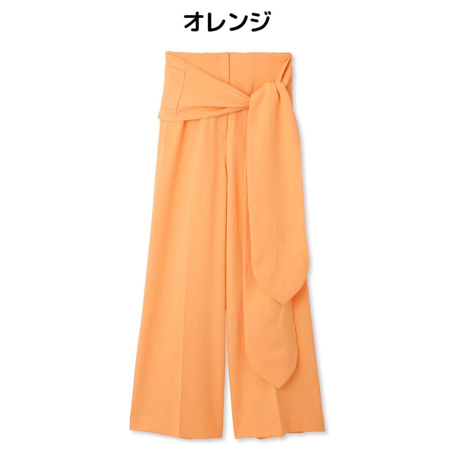 emmi エミ atelier リネン混ハイウエストタックパンツ