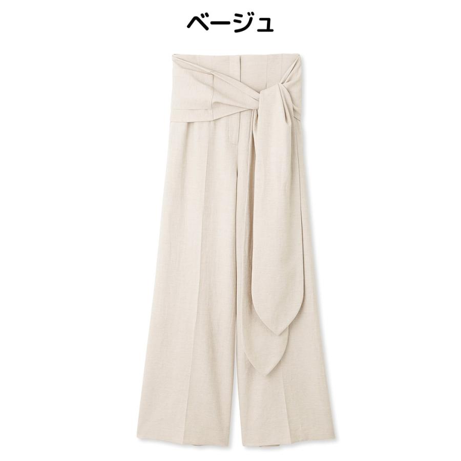emmi エミ atelier リネン混ハイウエストタックパンツ