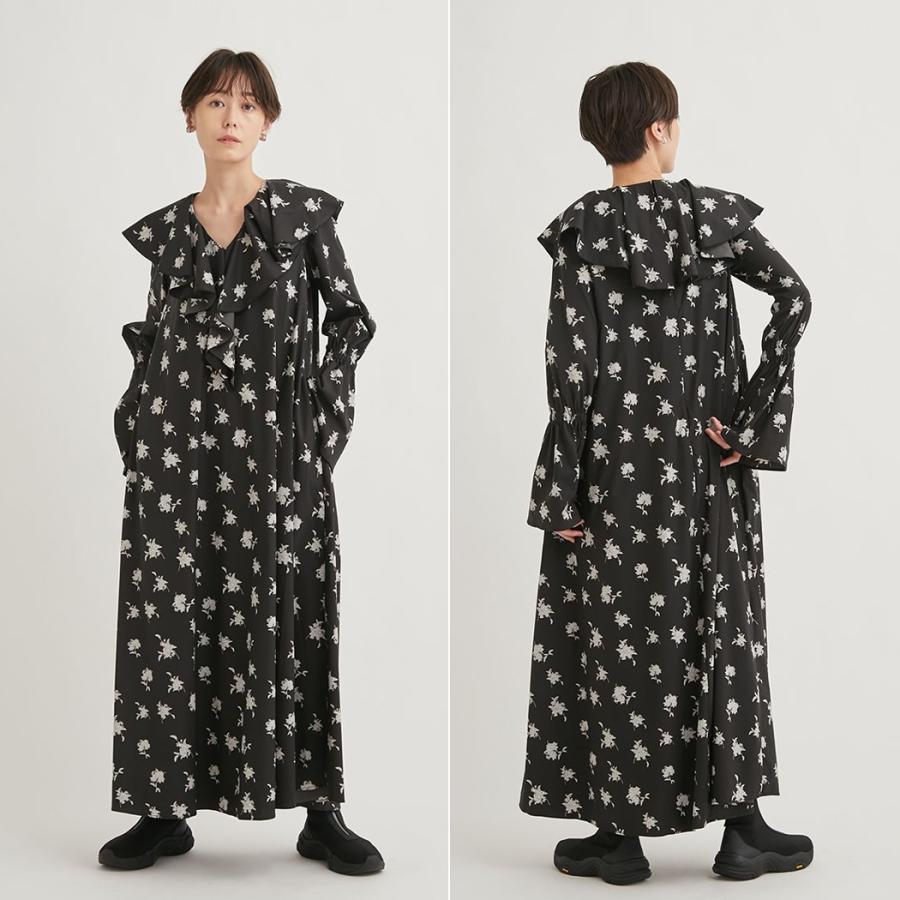 emmi エミ atelier ラッフルカラーワンピース レディース ブラック 