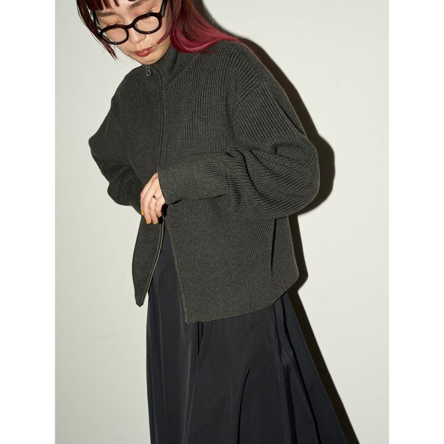 emmi エミ atelier フロントジップニットカーディガン