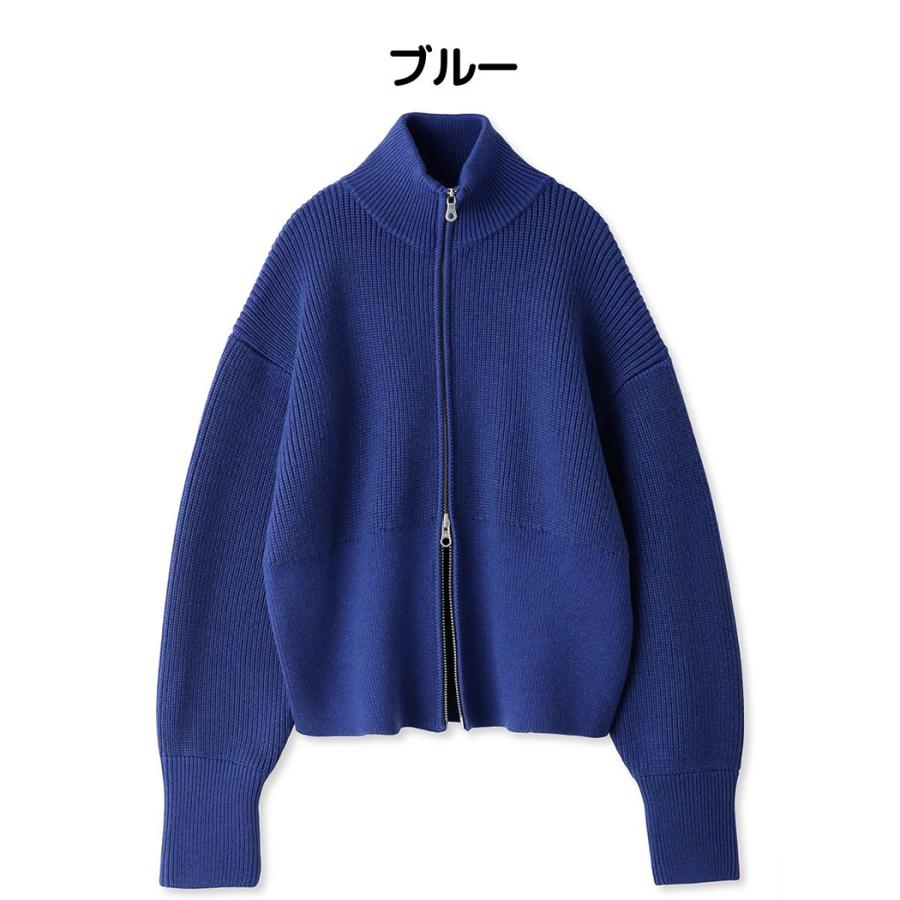 【新品タグ付き】 emmi フロントジップ ニットカーディガン ブラック エミ emmi エミ atelier フロントジップニットカーディガン