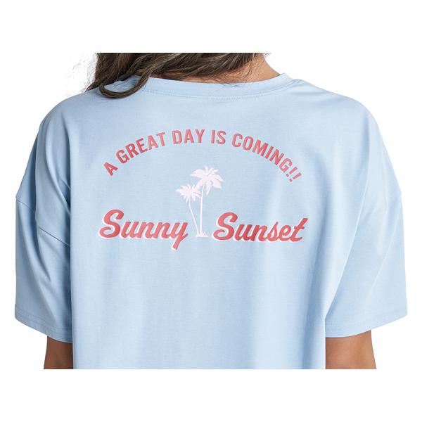 ロキシー ROXY SUNNY SUNSET サニー サンセット ラッシュTシャツ レディース 春 夏 ブルー 青 スポーツ フィットネス 半袖 Tシャツ RLY232012-BLU｜mario｜04