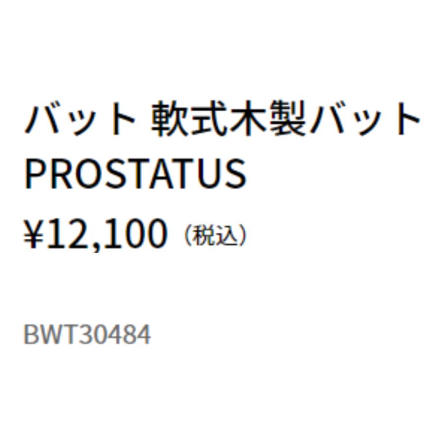 ゼット（ZETT） プロステイタス PROSTATUS 軟式用木製バット 84cm 800g