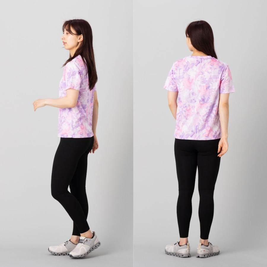 INFIT（インフィット） アルファベットリーフ柄Tシャツ レディース スポーツ フィットネス ランニング トレーニング ジムウェア ヨガ ...