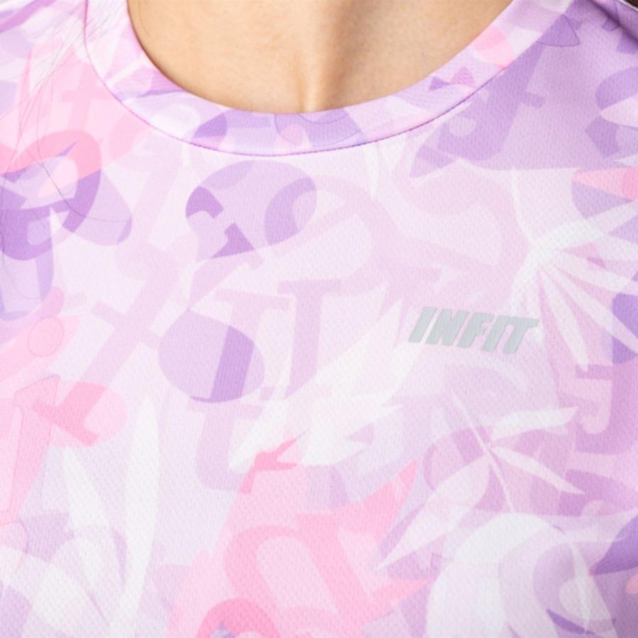 INFIT（インフィット） アルファベットリーフ柄Tシャツ レディース スポーツ フィットネス ランニング トレーニング ジムウェア ヨガ ...