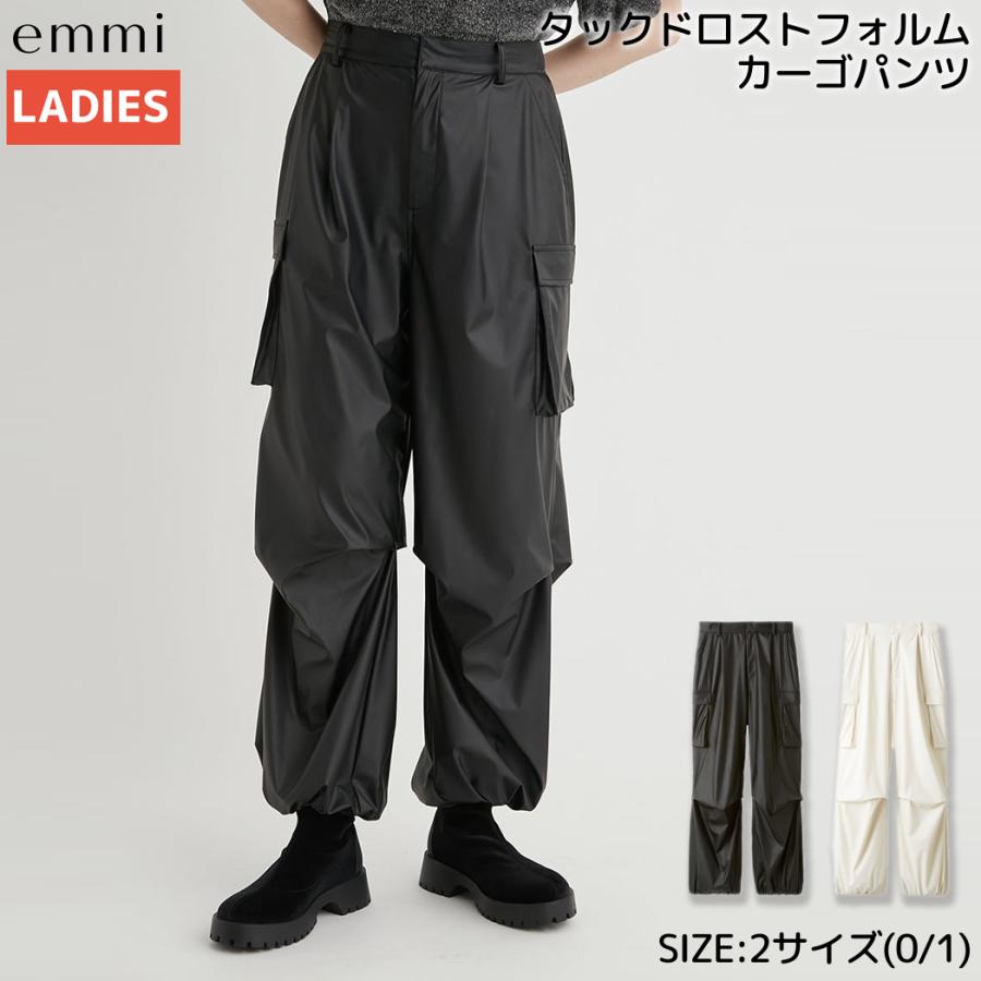 emmi / タックドロストフォルムカーゴパンツ emmi エミ タックドロストフォルムカーゴパンツ レディース ブラック