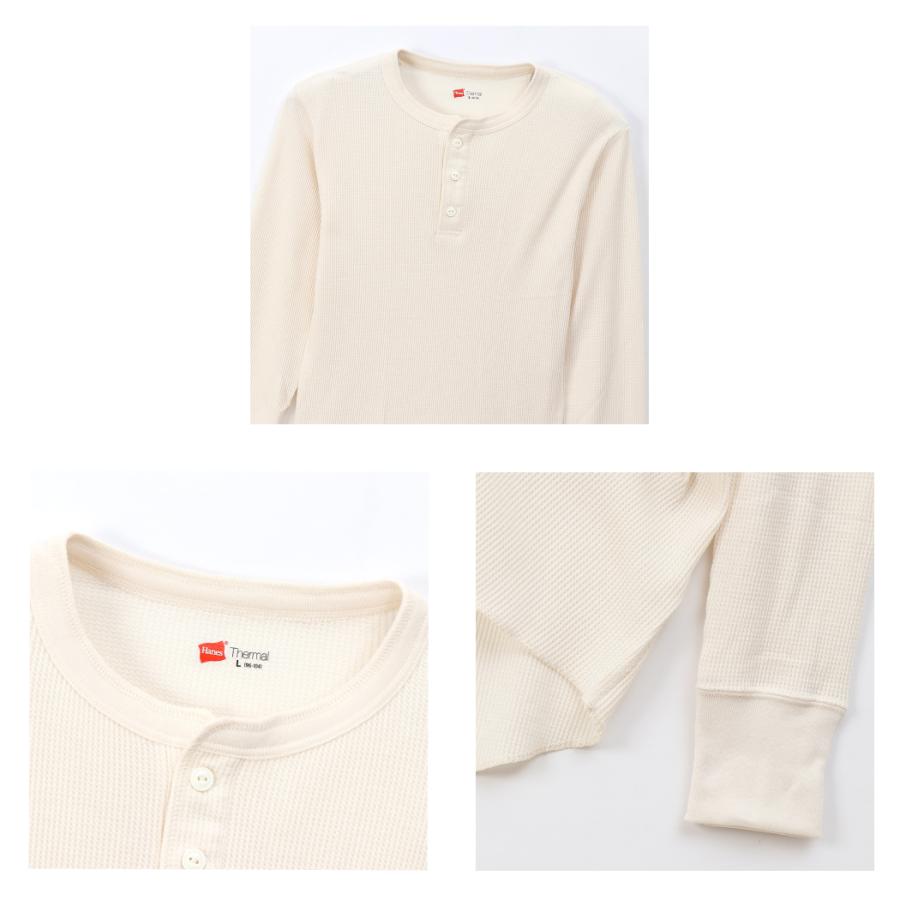 Hanes（ヘインズ） サーマル ヘンリーネックロングスリーブTシャツ