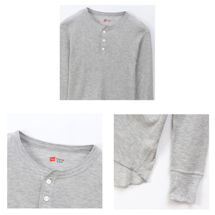 Hanes（ヘインズ） サーマル ヘンリーネックロングスリーブTシャツ