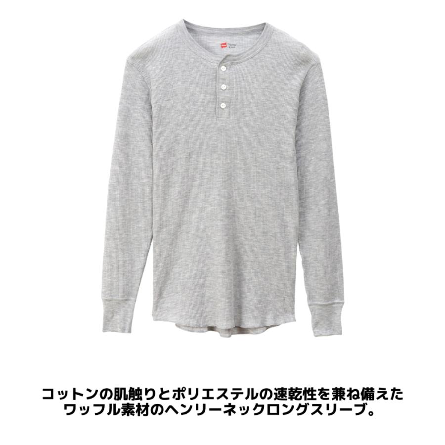 Hanes（ヘインズ） サーマル ヘンリーネックロングスリーブTシャツ