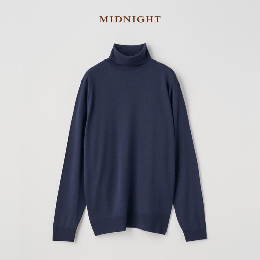 未使用　ジョンスメドレー　タートルネック　ウール　サックスブルー　サイズL JOHN SMEDLEY（ジョンスメドレー） JOHN SMEDLEY LEVINE