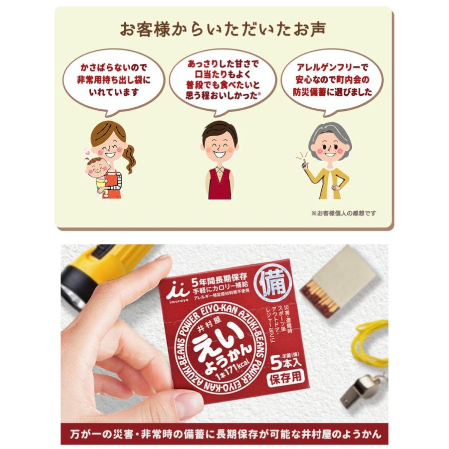 井村屋 イムラヤ えいようかん 5本入り×1箱 5年間長期保存 災害 震災