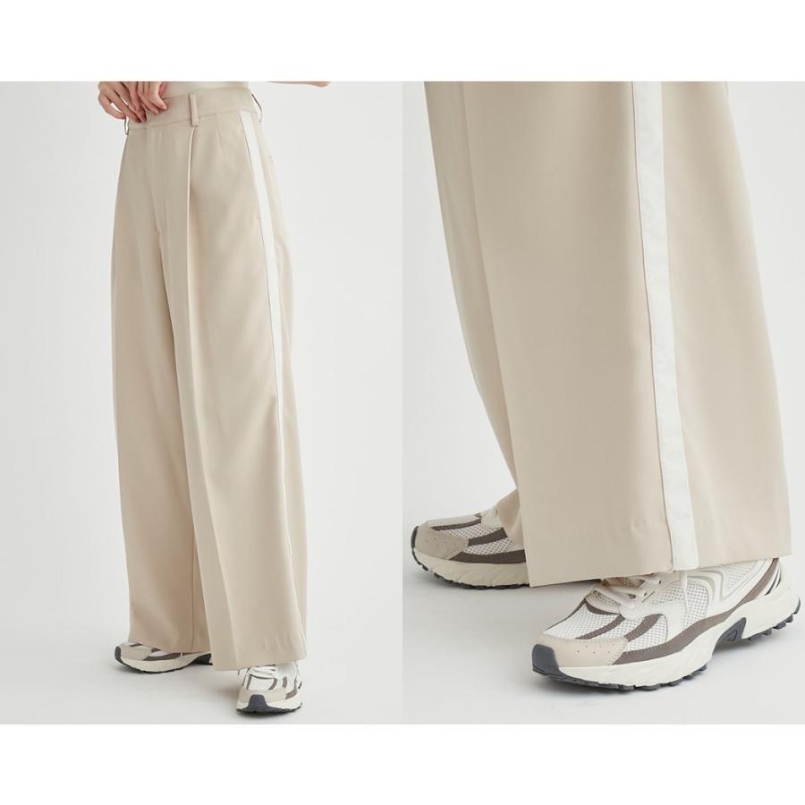 emmi エミ ラインタックパンツ レディース オールシーズン ベージュ