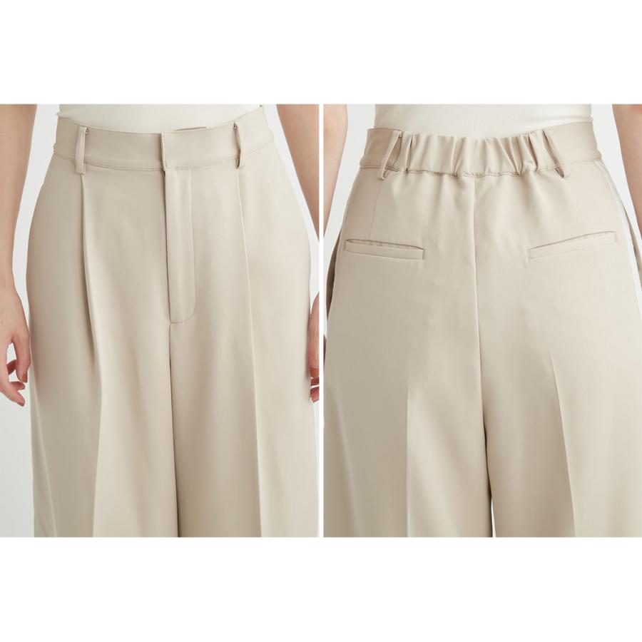 emmi エミ ラインタックパンツ レディース オールシーズン ベージュ