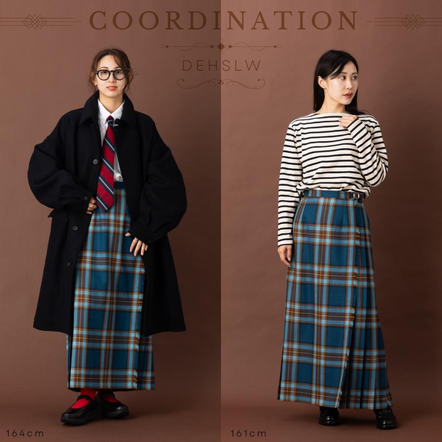 O'Neill チェック柄 ロングスカート L/6 オニールオブダブリン ONEIL OF DUBLIN ウール イージー マキシ キルト