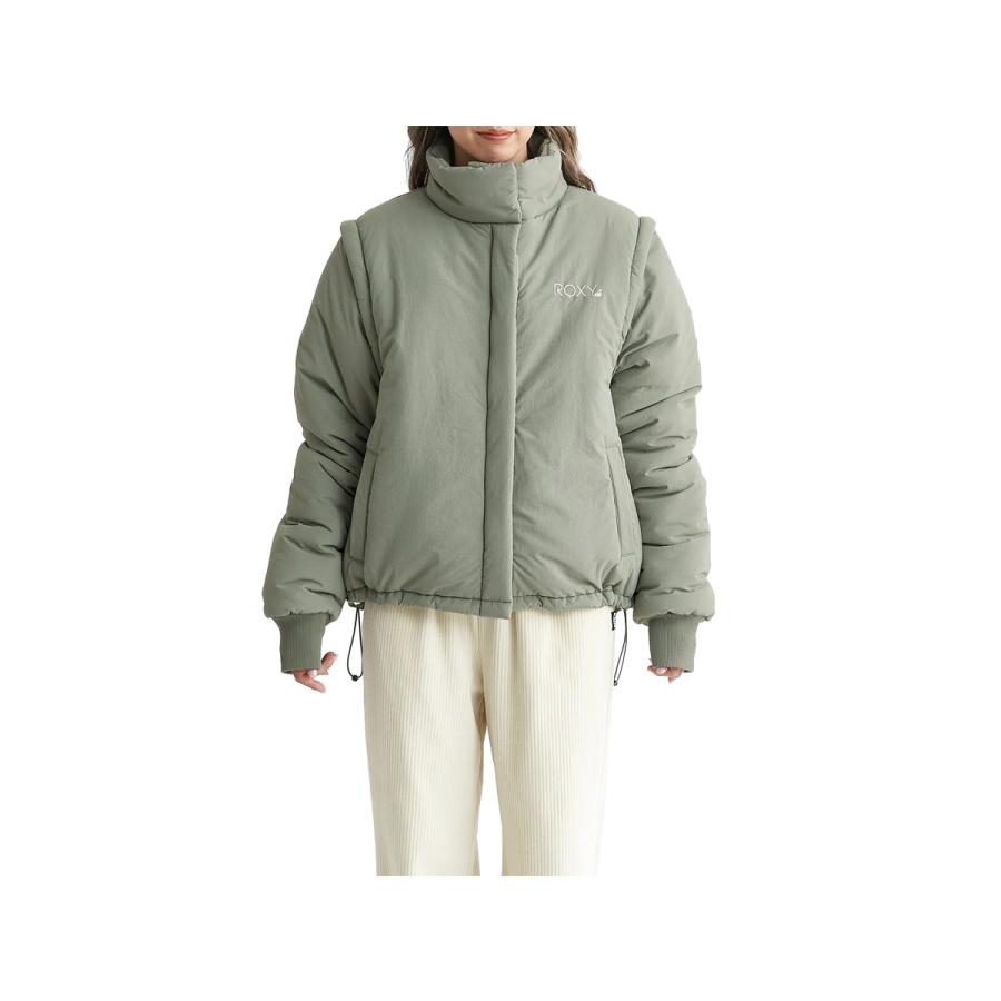 ロキシー ROXY STAY WARM JACKET 2way ステイ ウォーム ジャケット 2ウェイ レディース 秋 冬 カーキ 枯草色 アウター ジャケット ベスト 防寒 RJK234628T-OLV | ROXY