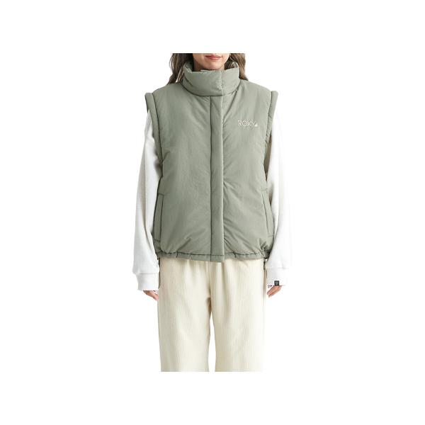 ロキシー ROXY STAY WARM JACKET 2way ステイ ウォーム ジャケット 2ウェイ レディース 秋 冬 カーキ 枯草色 アウター ジャケット ベスト 防寒 RJK234628T-OLV | ROXY | 02