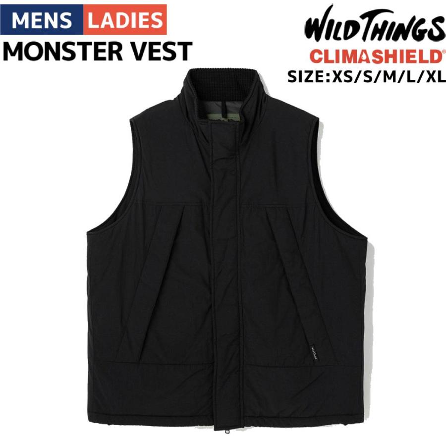 【新品】WILDTHINGS　MONSTER VEST BLACK WILD THINGS（ワイルドシングス） メンズ モンスターベスト'22
