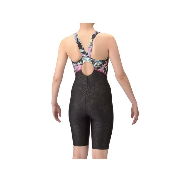 アリーナ arena アクアエクサ フィットネスワンピーススパッツ(オープンバック ぴったりパッド) レディース 水泳 スイム 水着 オールインワン AS5SWF13L-BKPK | アリーナ | 01