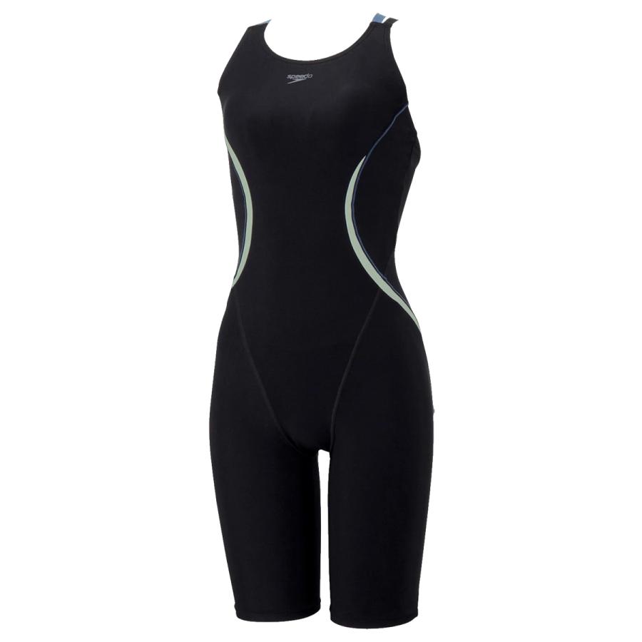 スピード speedo Oval Curvy Loosen Kneeskin オーバルカーヴィールースンニースキン レディース ブラック 黒 水泳 スイム フィットネス 水着 オールインワン SFW12510-K speedo（スピード） speedo Oval Curvy Loosen Kneeskin オーバル