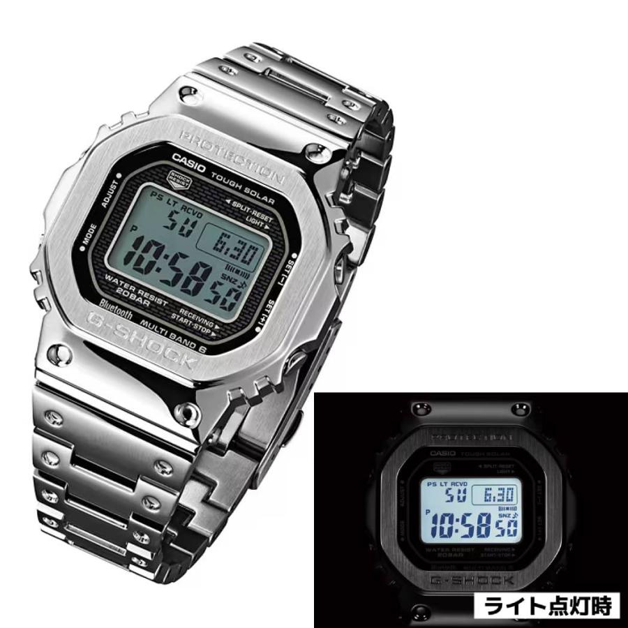 カシオ CASIO ジーショック G-SHOCK FULL METAL 5000 SERIES デジタル フルメタル メンズ シルバー スポーツ 腕時計 スマートウォッチ ソーラー 20気圧防水 防水の画像
