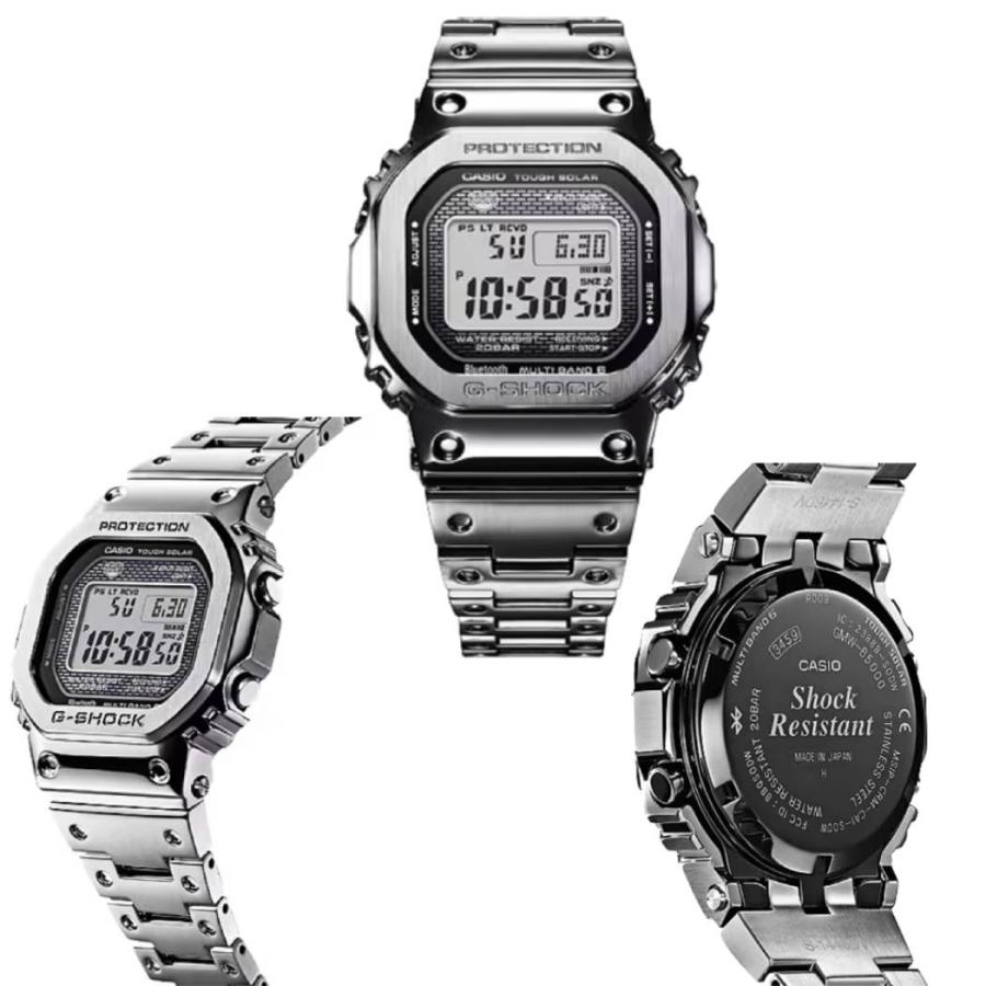 カシオ CASIO ジーショック G-SHOCK FULL METAL 5000 SERIES デジタル フルメタル メンズ シルバー スポーツ 腕時計 スマートウォッチ ソーラー 20気圧防水 防水の画像