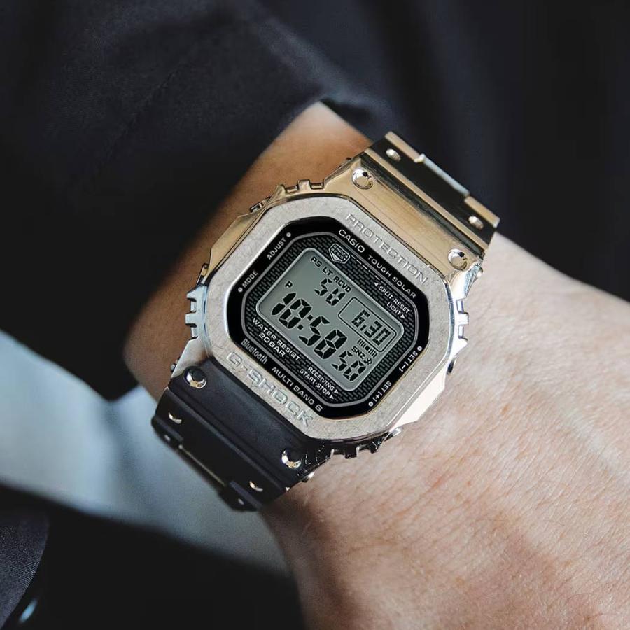 カシオ CASIO ジーショック G-SHOCK FULL METAL 5000 SERIES デジタル フルメタル メンズ シルバー スポーツ 腕時計 スマートウォッチ ソーラー 20気圧防水 防水の画像