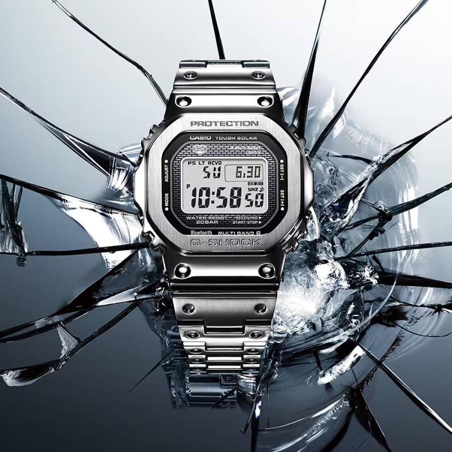 カシオ CASIO ジーショック G-SHOCK FULL METAL 5000 SERIES デジタル フルメタル メンズ シルバー スポーツ 腕時計 スマートウォッチ ソーラー 20気圧防水 防水の画像