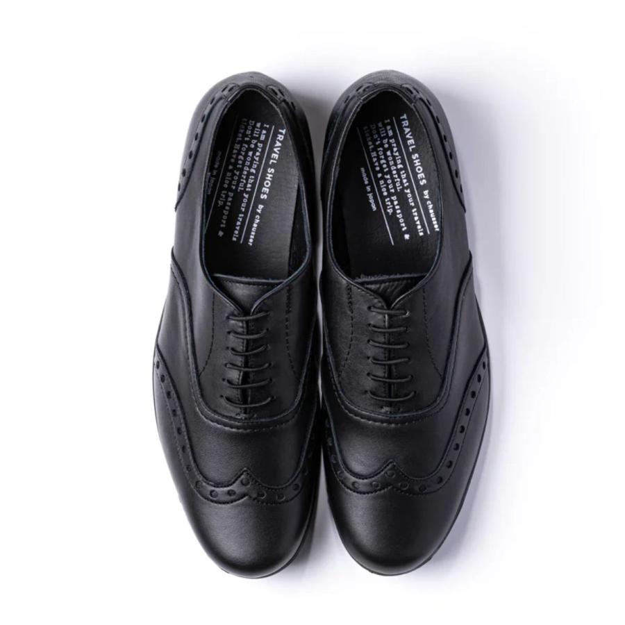 【美品】　ショセ　トラベル　シューズ（ウイングチップ）ブラック chausser（ショセ） chausser WING TIP SHOES ウイングチップシューズ
