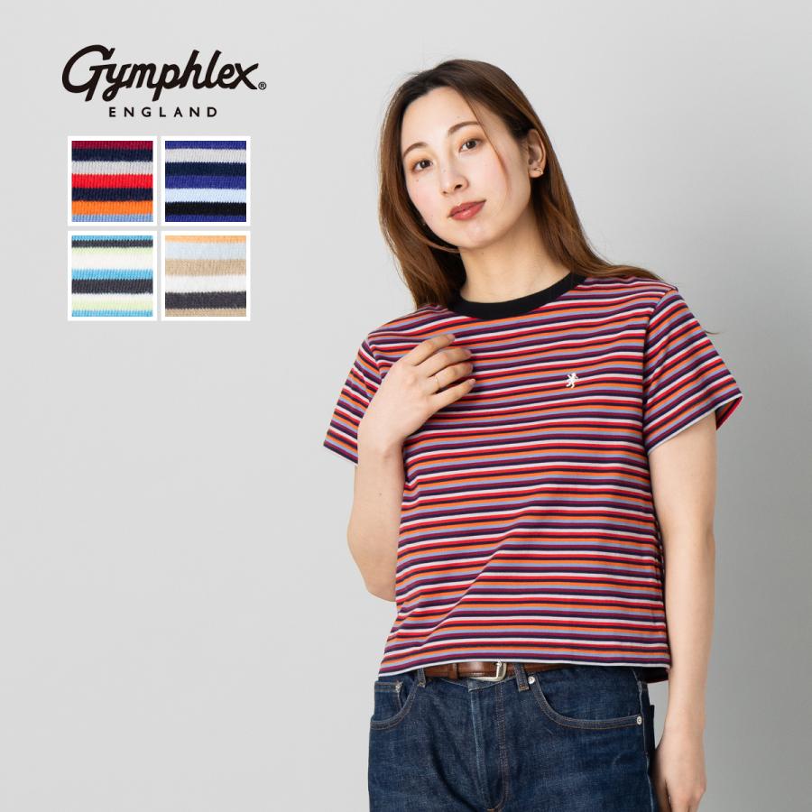 GYMPHLEX ジムフレックス マルチボーダー クルーネック半袖T