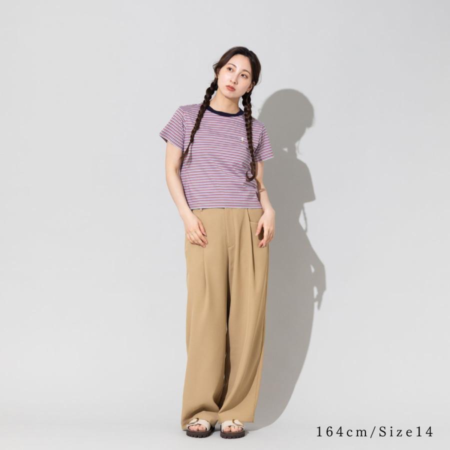 GYMPHLEX（ジムフレックス） マルチボーダー クルーネック半袖Tシャツ