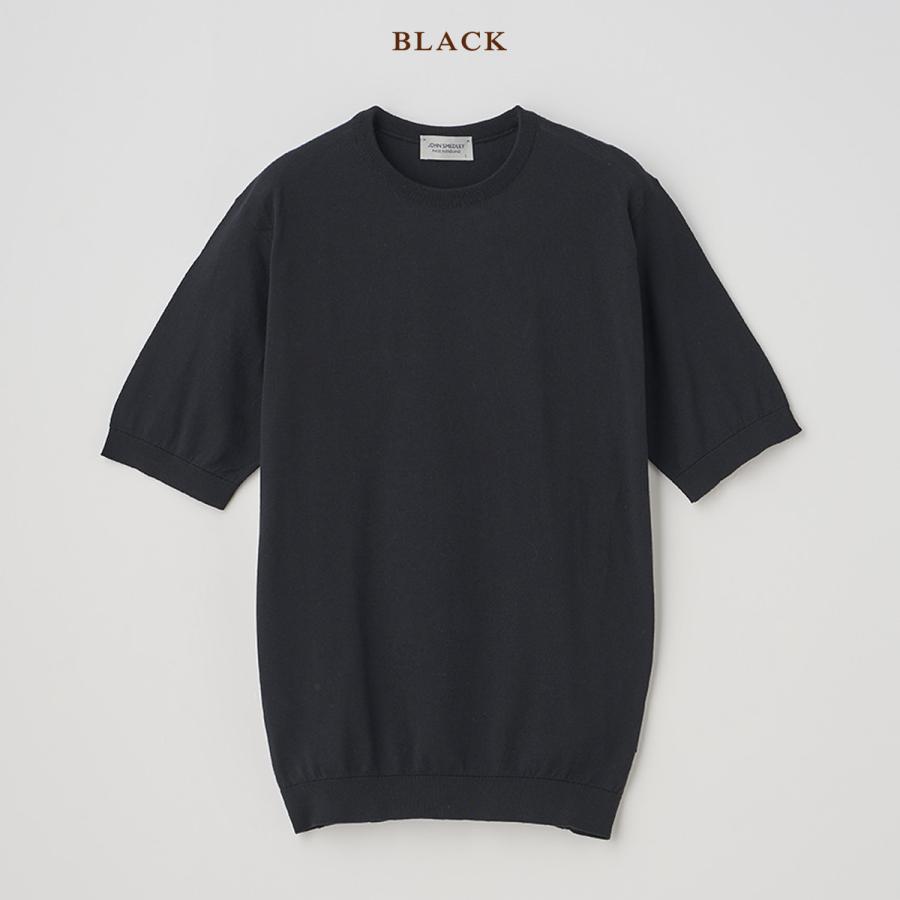 【新品未使用】JOHN SMEDLEY S4627 ニット Tシャツ　黒 JOHN SMEDLEY（ジョンスメドレー） JOHN SMEDLEY KIELL 半袖コットン