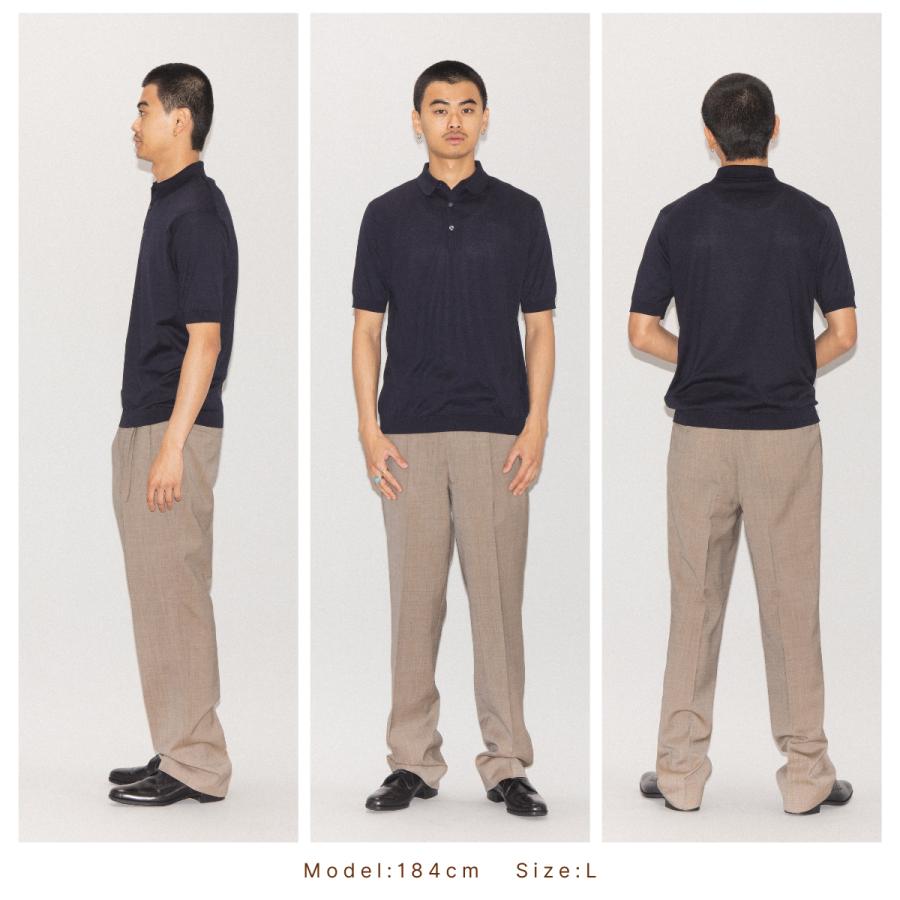 【ジョンスメドレー】半袖 ポロシャツ ウール コットン Lサイズ 現行タグ ジョンスメドレー】半袖 ポロシャツ ウール コットン Lサイズ 現行タグ