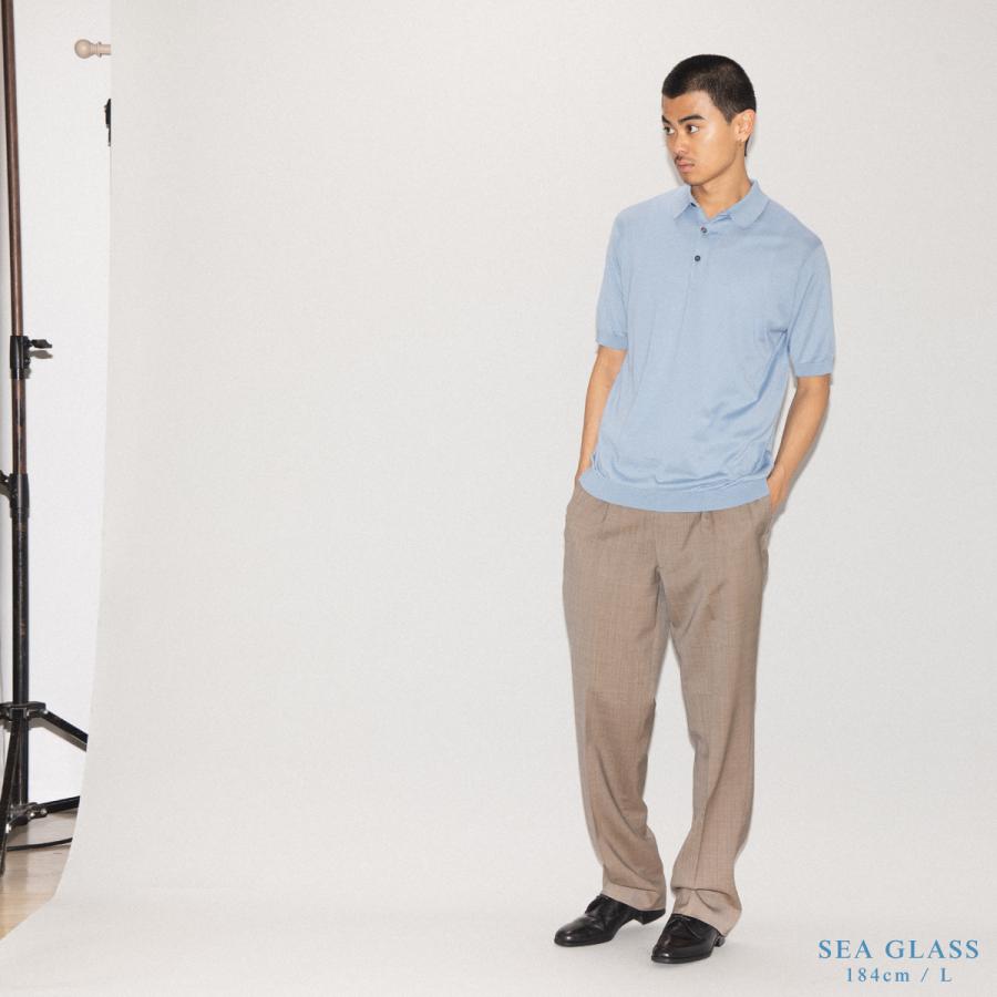 ジョンスメドレー JOHN SMEDLEY REID 半袖コットンニットポロシャツ メンズ 30G 30ゲージ シーアイランドコットン 綿 ハイゲージ 天然素材 高品質 無地 REIDの画像