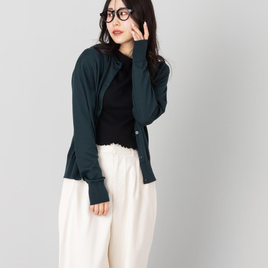 美品 ジョンスメドレー　長袖コットンクルーネックカーディガン JOHN SMEDLEY（ジョンスメドレー） クルーネック長袖コットンニット