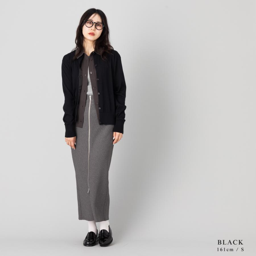 ジョンスメドレー JOHN SMEDLEY クルーネック長袖コットンニットカーディガン レディース 30G 30ゲージ シーアイランドコットン 綿 上品 きれいめ 天然素材の画像