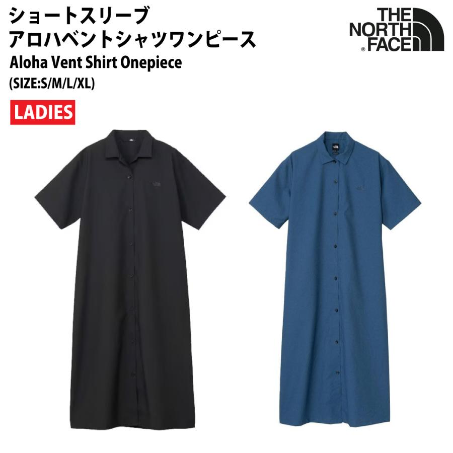 【美品】THE NORTH FACE アロハベントシャツワンピース　L ブラック ザ・ノース・フェイス THE NORTH FACE Aloha Vent Shirt Onepiece