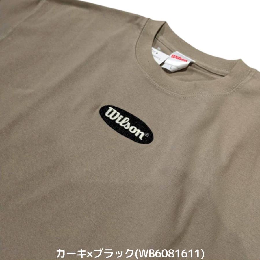 Wilson Mサイズ ホワイト×ブラウン Tシャツ WB6081602M Wilson ウイルソン/ウィルソン ビッグシルエットTシャツ 半袖
