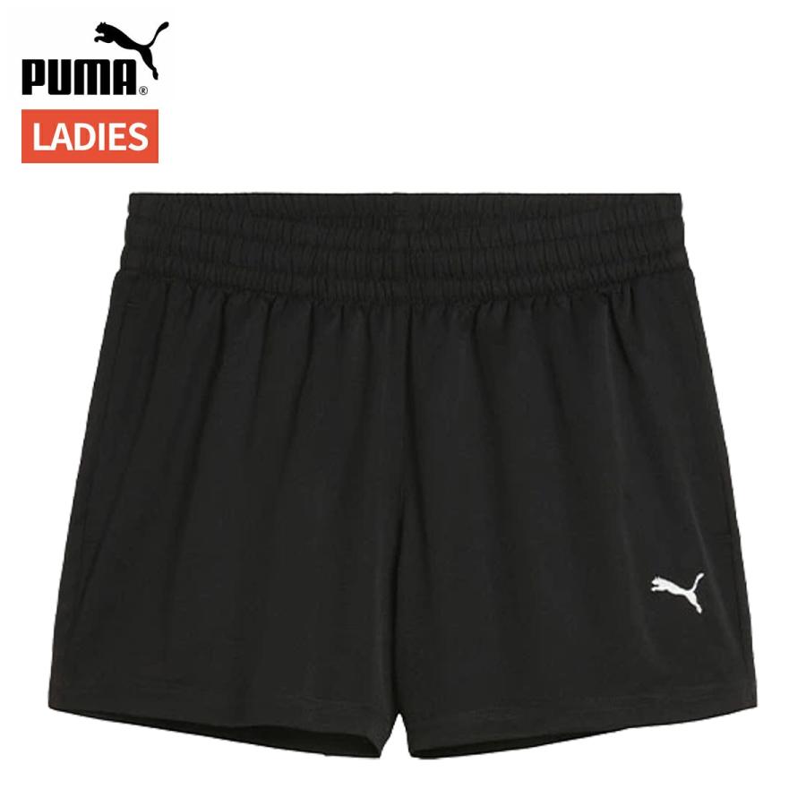 プーマ PUMA ESS プーマロゴ ポリ ウーブン 4 ショートパンツ レディース ブラック 黒 スポーツ フィットネス ショート パンツ 687543-01 | PUMA
