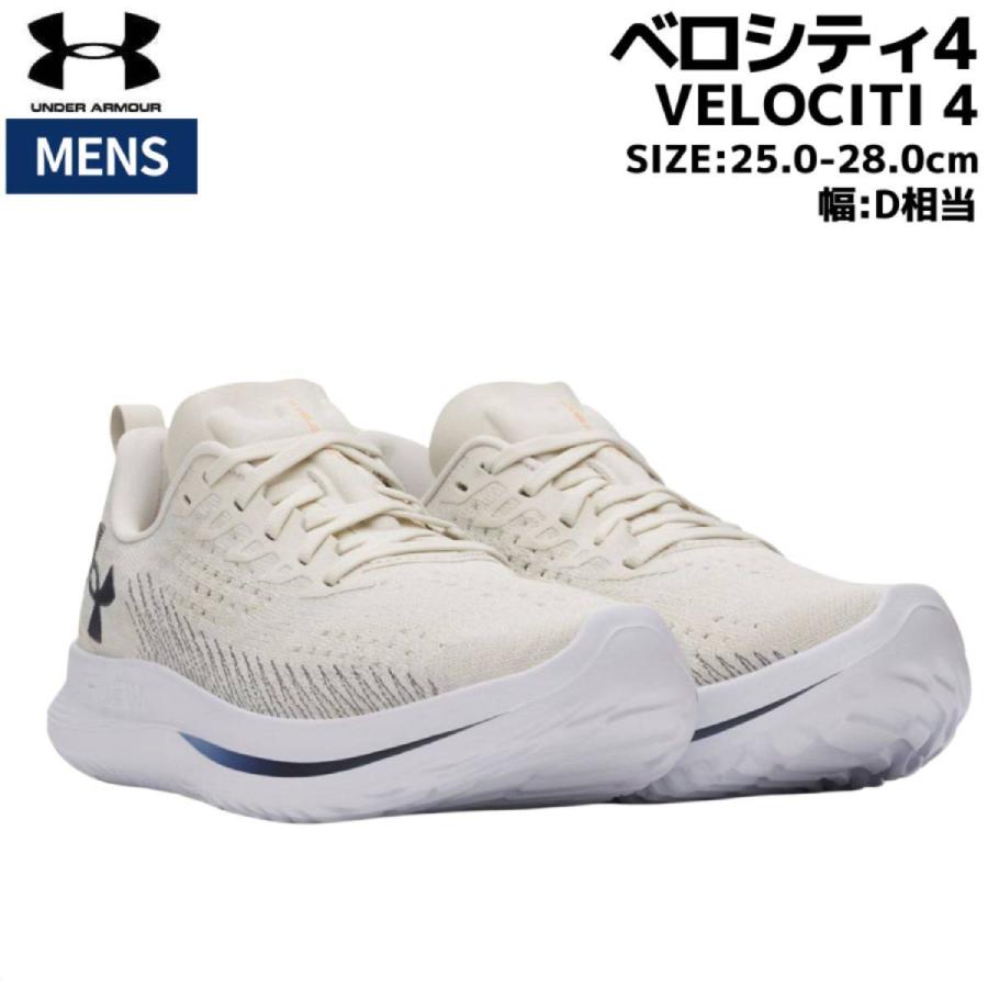 アンダーアーマー UNDER ARMOUR VELOCITI 4 ベロシティ4 メンズ ホワイト スポーツ ランニングシューズ ランシュー 3027585 110 UNDER ARMOUR（アンダーアーマー） UNDER ARMOUR VELOCITI 4