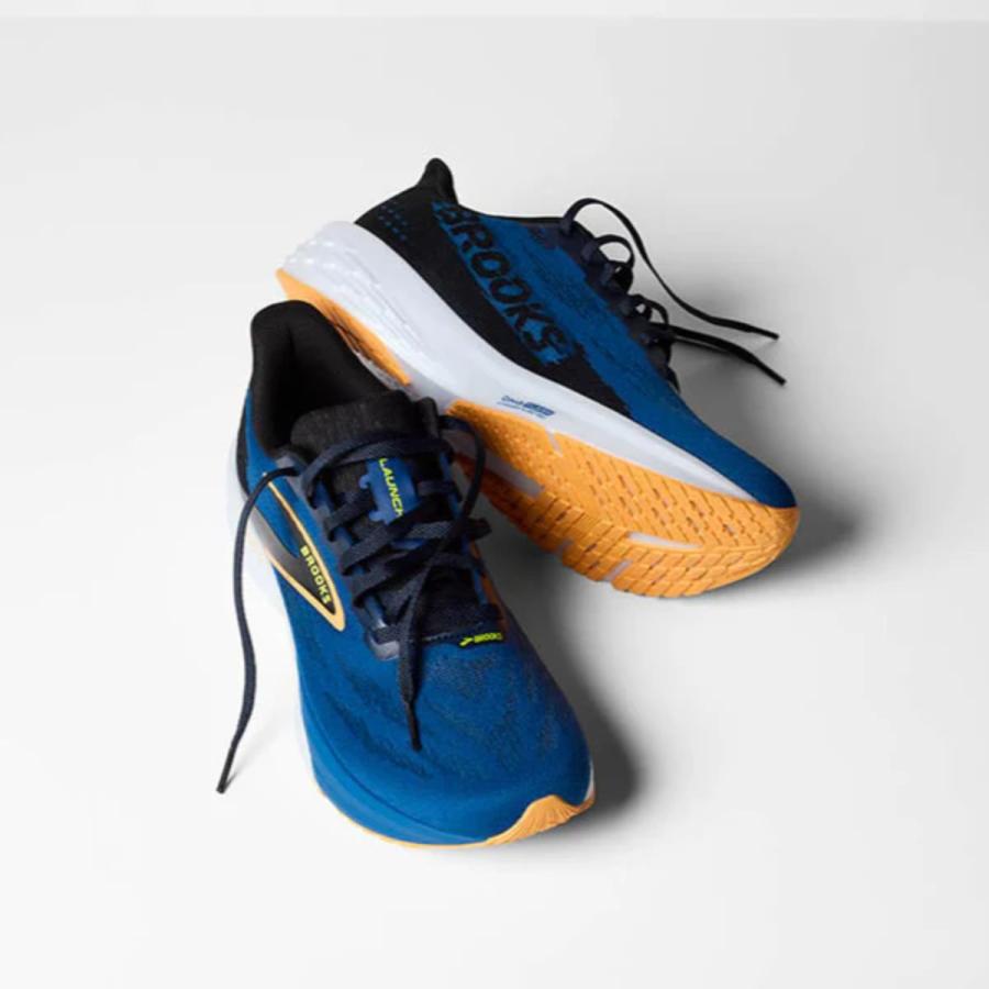 昭和レトロ　BROOKS ランニングシューズ 青/グレー BROOKS（ブルックス） BROOKS Launch11 ローンチ11 メンズ ブルー