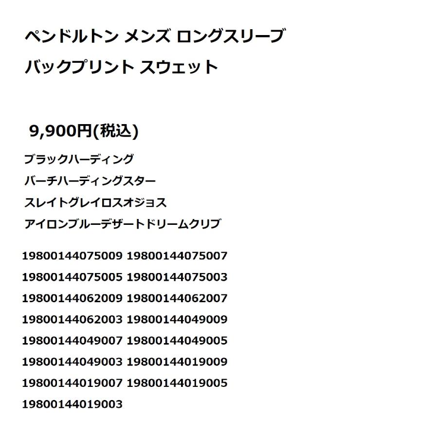 PENDLETON（ペンドルトン） PENDELTON PWM L/S BKPTSweat ロング